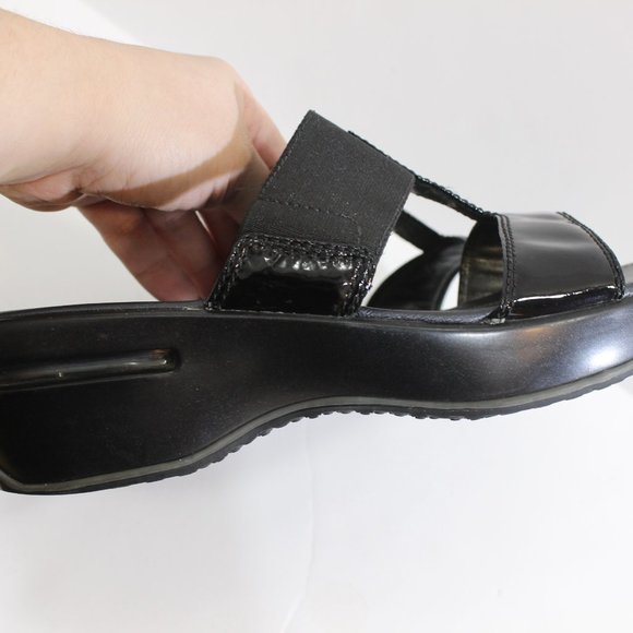 COLE HAAN Black Chunky Patent Leather Sandal 9 - Picture 7 of 12